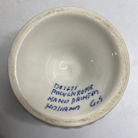 Delft Polychrome Candy Dish Trinket Jar Holland Hand...